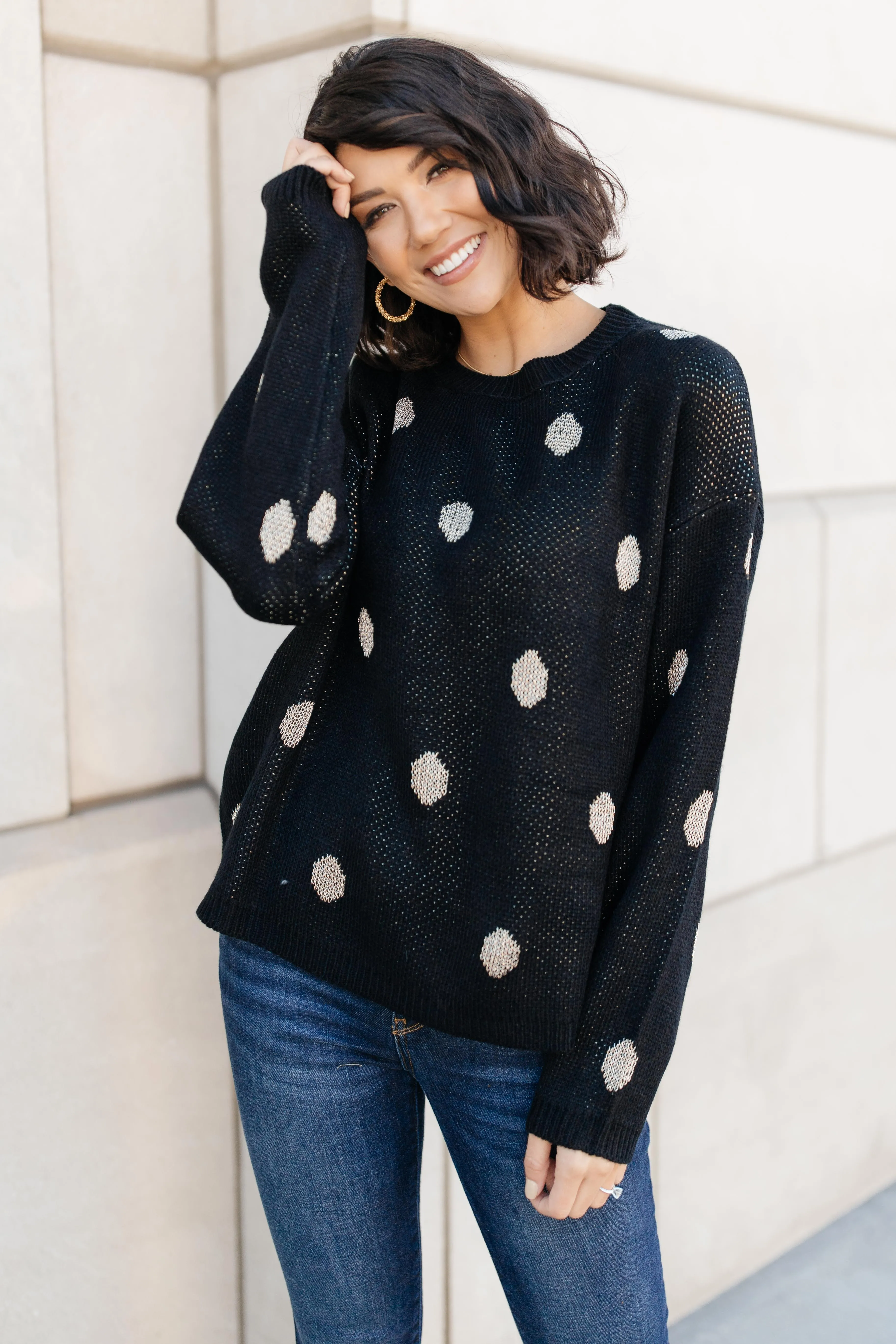 Polka Dots and Knit Sweater