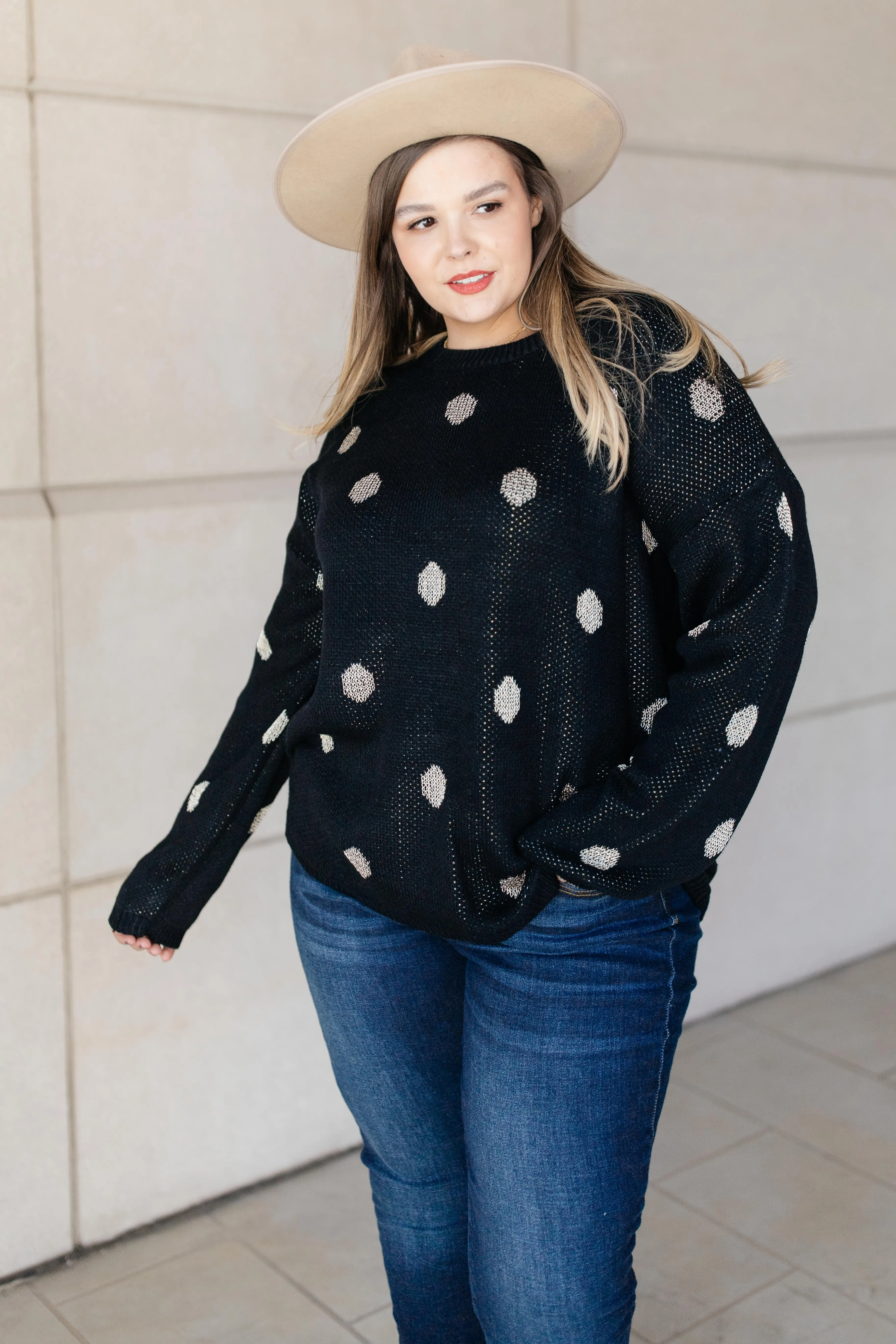 Polka Dots and Knit Sweater