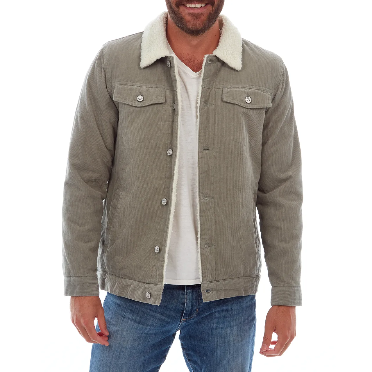 PX - "KOLTON" Corduroy Aviator Jacket in JADE Grey