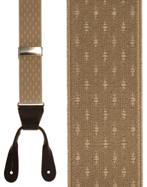 "Beige Petite Diamonds" Suspenders