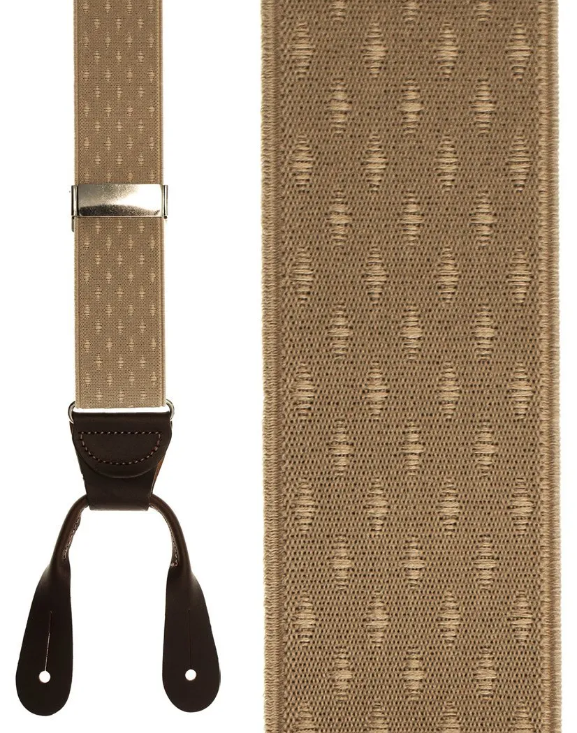 "Beige Petite Diamonds" Suspenders