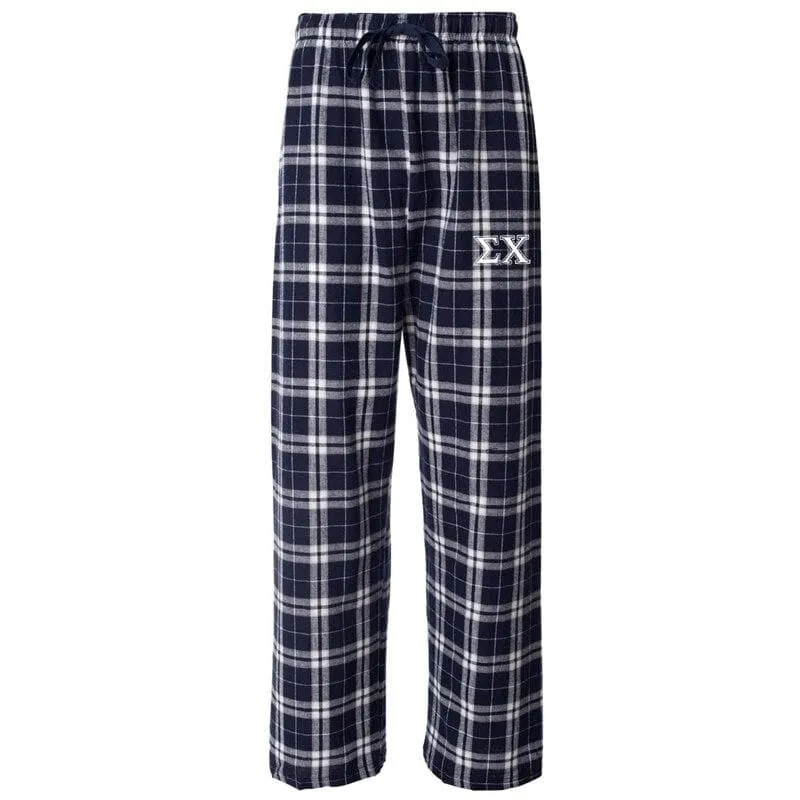 Sigma Chi Navy Plaid Flannel Pants