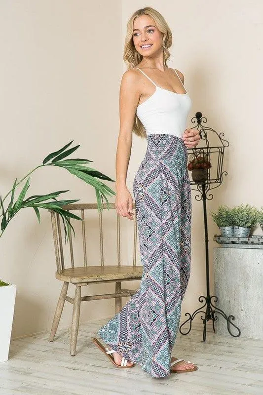 Smocked Wide Leg Pants