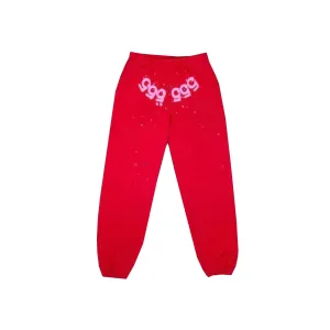 Sp5der Worldwide Red Angel Number 555 Sweatpants Red