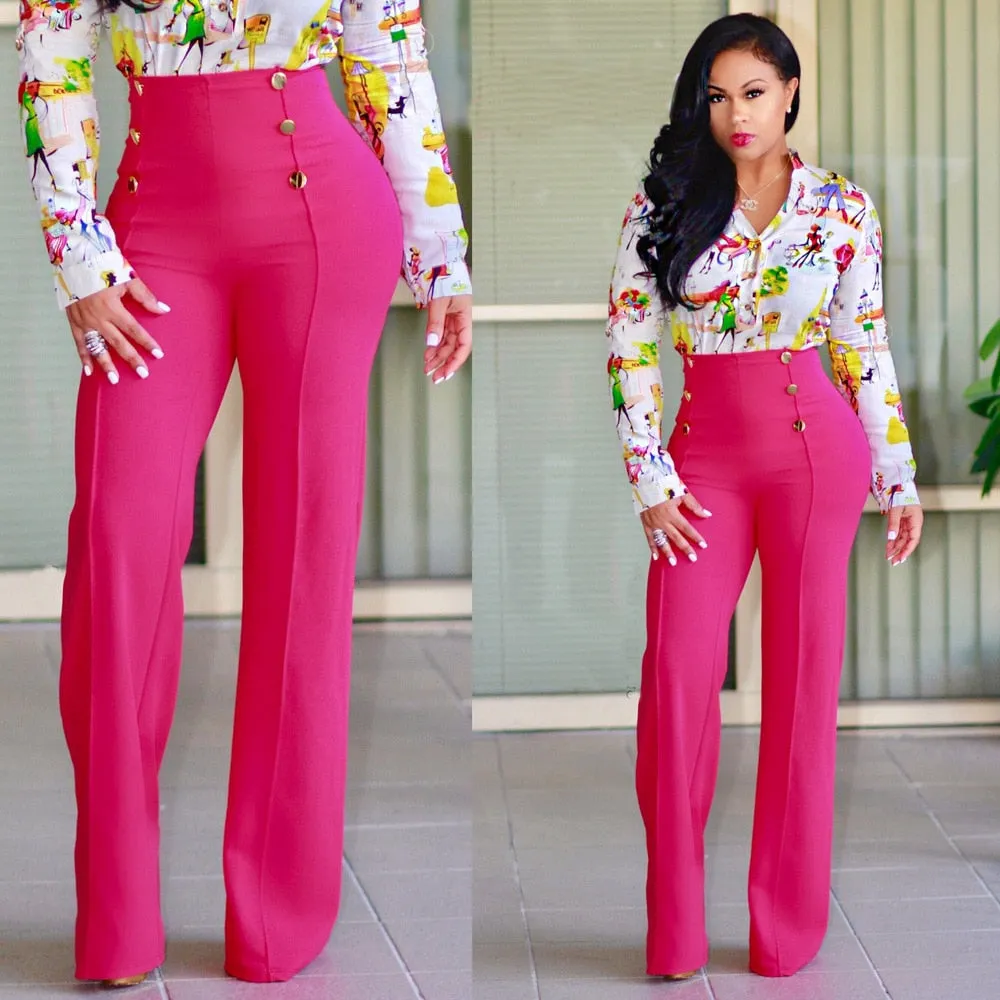 Trendy High Waist Long Pants