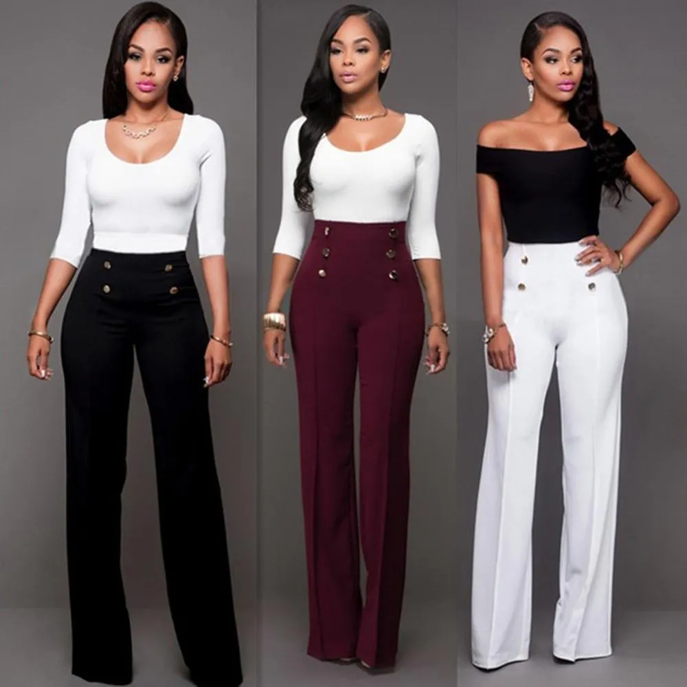 Trendy High Waist Long Pants