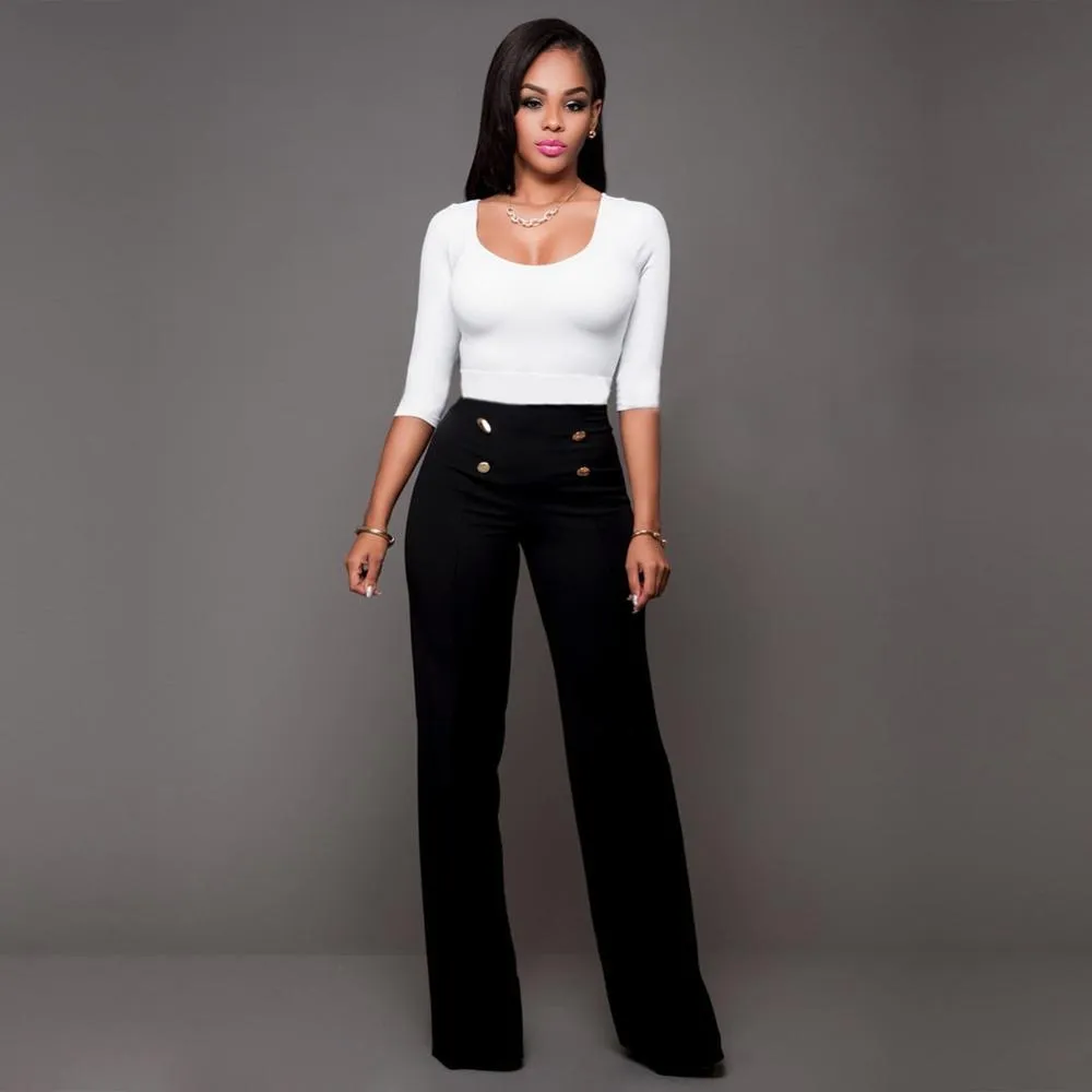 Trendy High Waist Long Pants