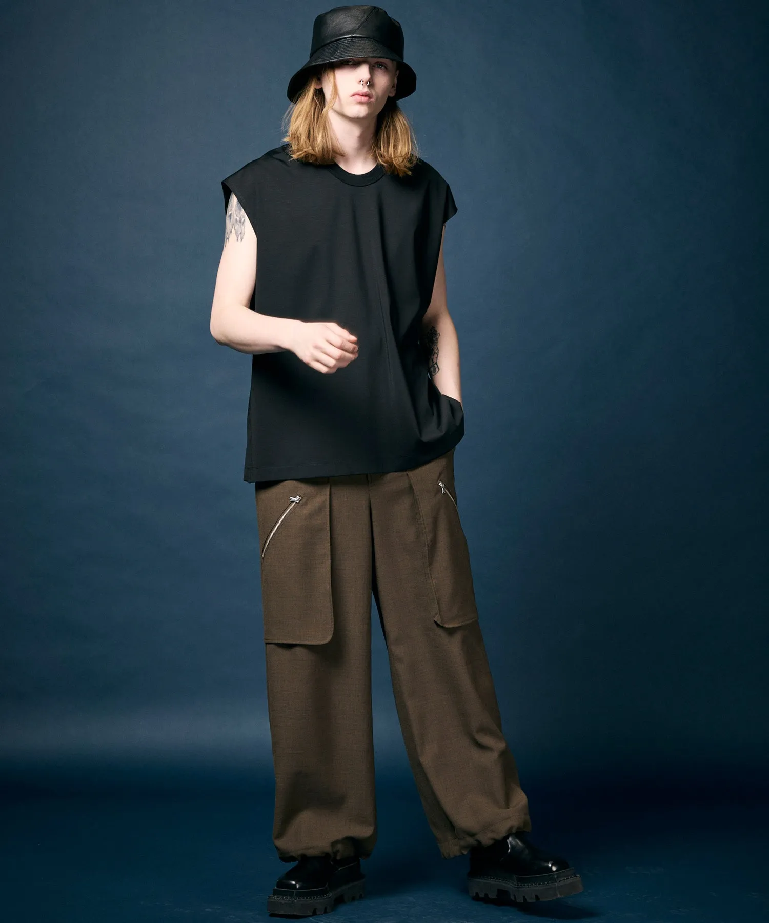 Wrap Cut Wide Cargo Pants