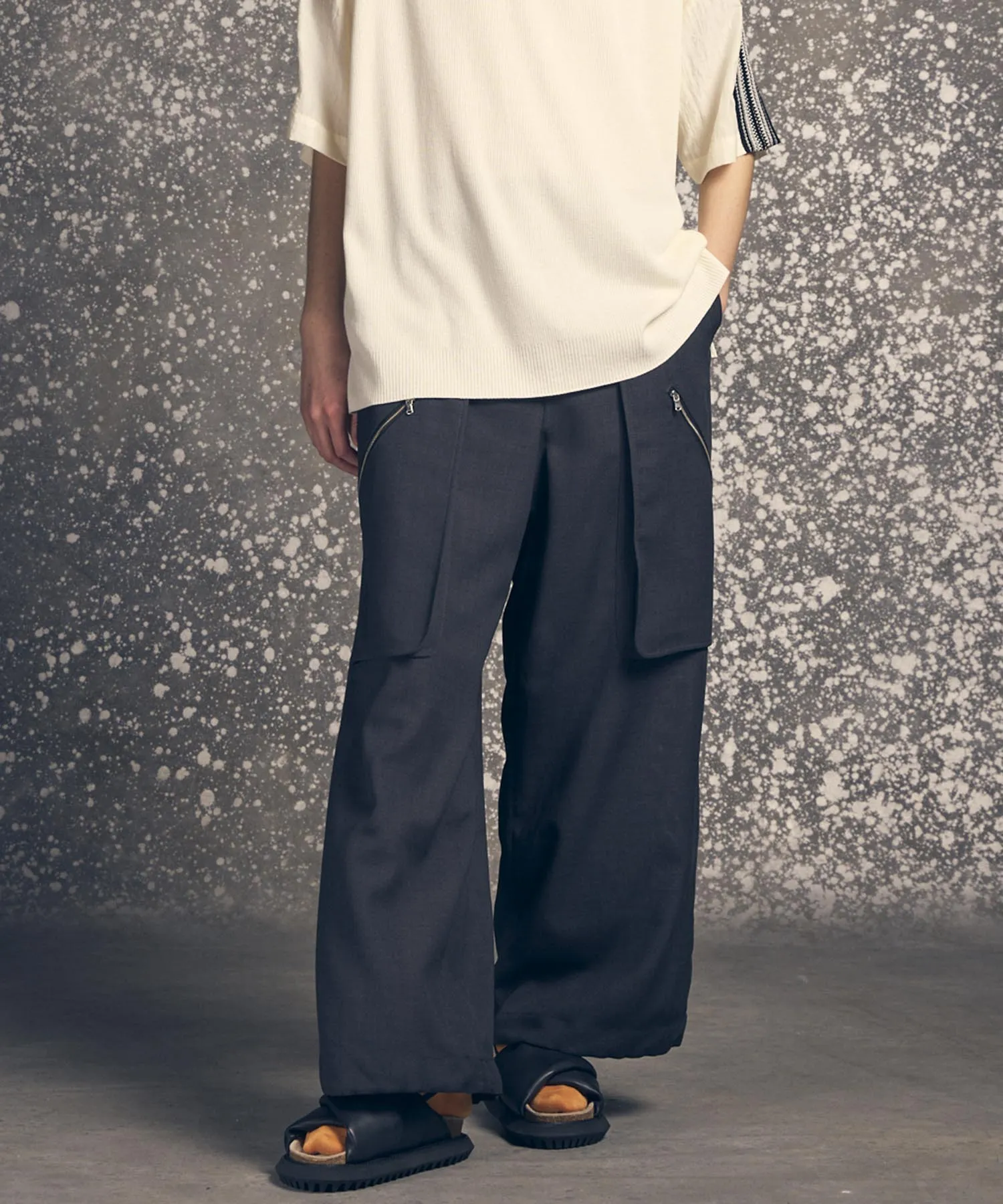 Wrap Cut Wide Cargo Pants